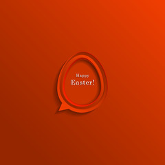 Modern Happy Easter festive greeting card with speech bubble egg, vector background