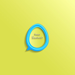 Modern Happy Easter festive greeting card with speech bubble egg, vector background