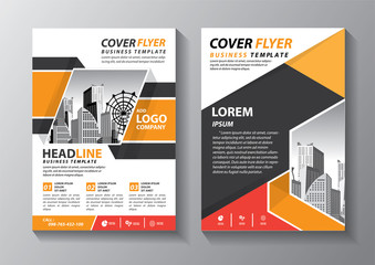 Brochure design, cover modern layout, annual report, poster, flyer in A4 with colorful triangles, geometric shapes for tech, science, market with light background