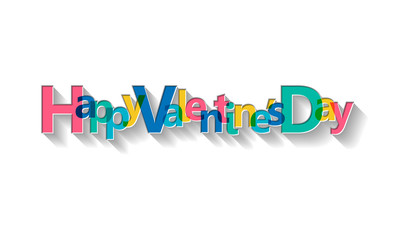 Happy Valentine's Day holiday greeting card., vector illustration. Isolated on white