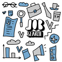 Job search concept. Vector design illustration.