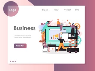 Business vector website landing page design template