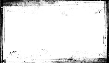 Vintage scratched grunge border overlays on isolated white background