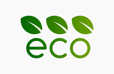 Eco green symbol icon or logo.