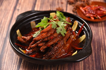 grilled beef steak with vegetables on white plate