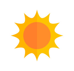 Cute flat design sun icon.