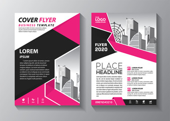 Brochure design, cover modern layout, annual report, poster, flyer in A4 with colorful triangles, geometric shapes for tech, science, market with light background