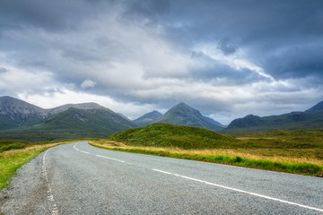 abandoned mountains  road in scottland