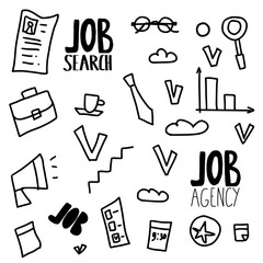 Job search concept. Vector design illustration.