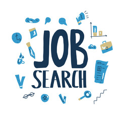 Job search concept. Vector design illustration.