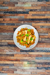 Chinese rice with vegetables and chicken