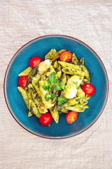 Chicken penne with Pesto sauce