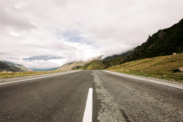 Military Georgian Road in the Caucasus Mountains