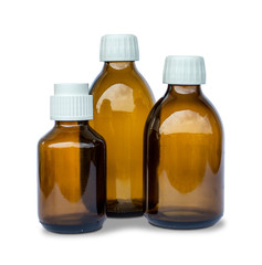 Bottles of Medicine isolated on white