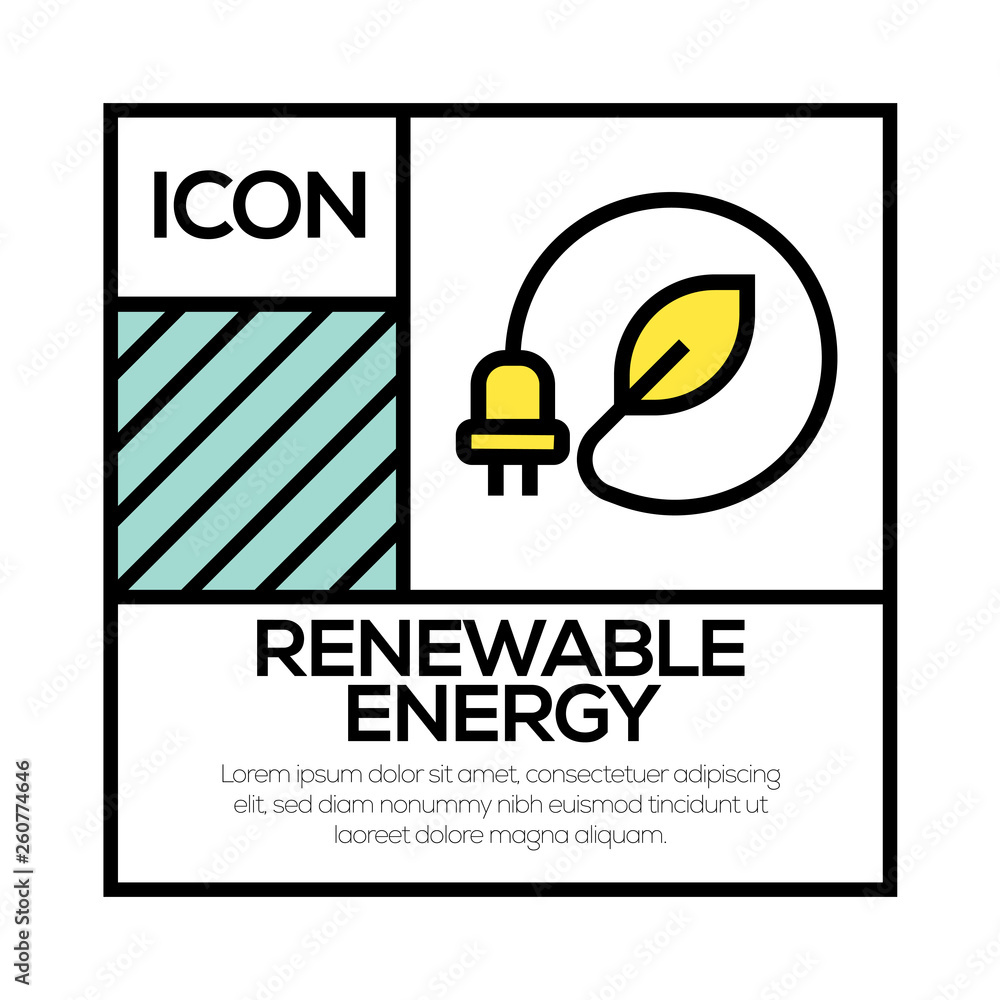 Sticker renewable energy icon concept