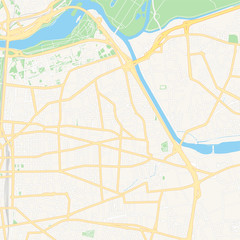 Villeurbanne, France printable map