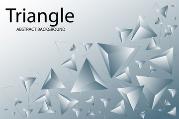 Triangle background. Abstract composition of triangular pyramids. 3D vector illustration . Creative geometric background.