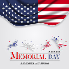 Memorial day vector design. Honoring all who served banner for the memorial day. Remember and Honor.