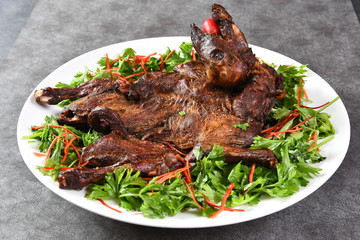 grilled meat with vegetables