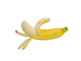 fresh banana on white background