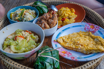 Delicious thai lunch served