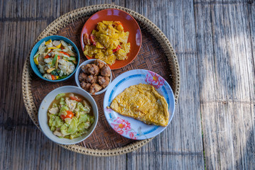 Delicious thai lunch served