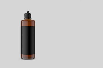 Blank Brown Plastic Bottle with white background. 3D rendering.