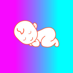 Baby sleeps. Baby logo. Vector of a chest child