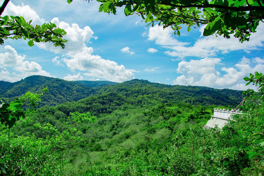 landscape view of bantul from Tomb of the Imogiri Kings on yogyakarta