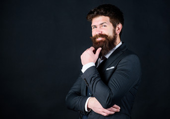 Young perfectionist. copy space. Stylish business analyst. Mature hipster with beard. business analyst. brutal caucasian hipster with moustache. Bearded man business analyst. Businessman in suit