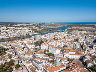 Fototapeta premium Aerial cityscape of charming Tavira, Algarve, Portugal