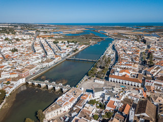 Obraz premium Aerial cityscape of charming Tavira, Algarve, Portugal