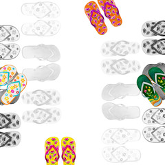  Watercolor painting illustration of pair sandals.