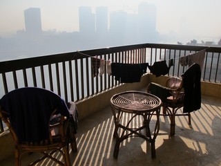 エジプトナイル川沿いの朝