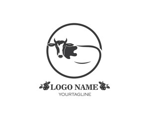 cow logo vector illustration template