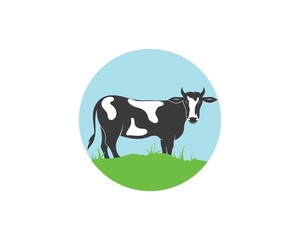 cow logo vector illustration template