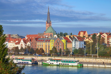 Fototapeta premium Szczecin (Stettin) cityscape in morning warm sunlight, Poland.