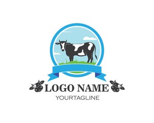 cow logo vector illustration template