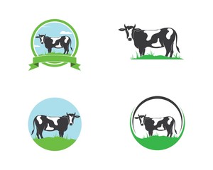 cow logo vector illustration template