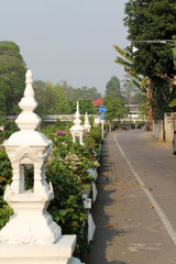 The bicycle path beside the river Wang, Lampang, Northern Thailand.