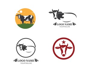 cow logo vector illustration template