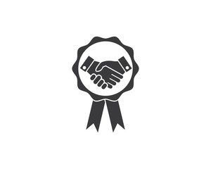 handshake logo vector icon of business agreement