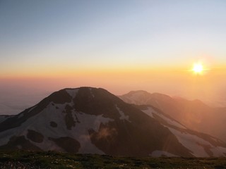 白馬登山山頂からの夕日