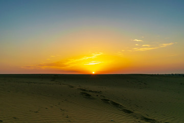 sunrise over Thar desert, Jaisalmer, Rajasthan, India