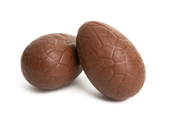 chocolate eggs isolated