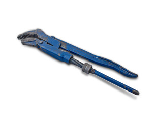 blue metallic rench isolated on white