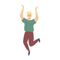 Fototapeta na wymiar Man is jumping vector illustration