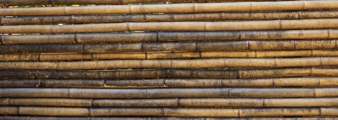 Old weathered bamboo texture, background, banner