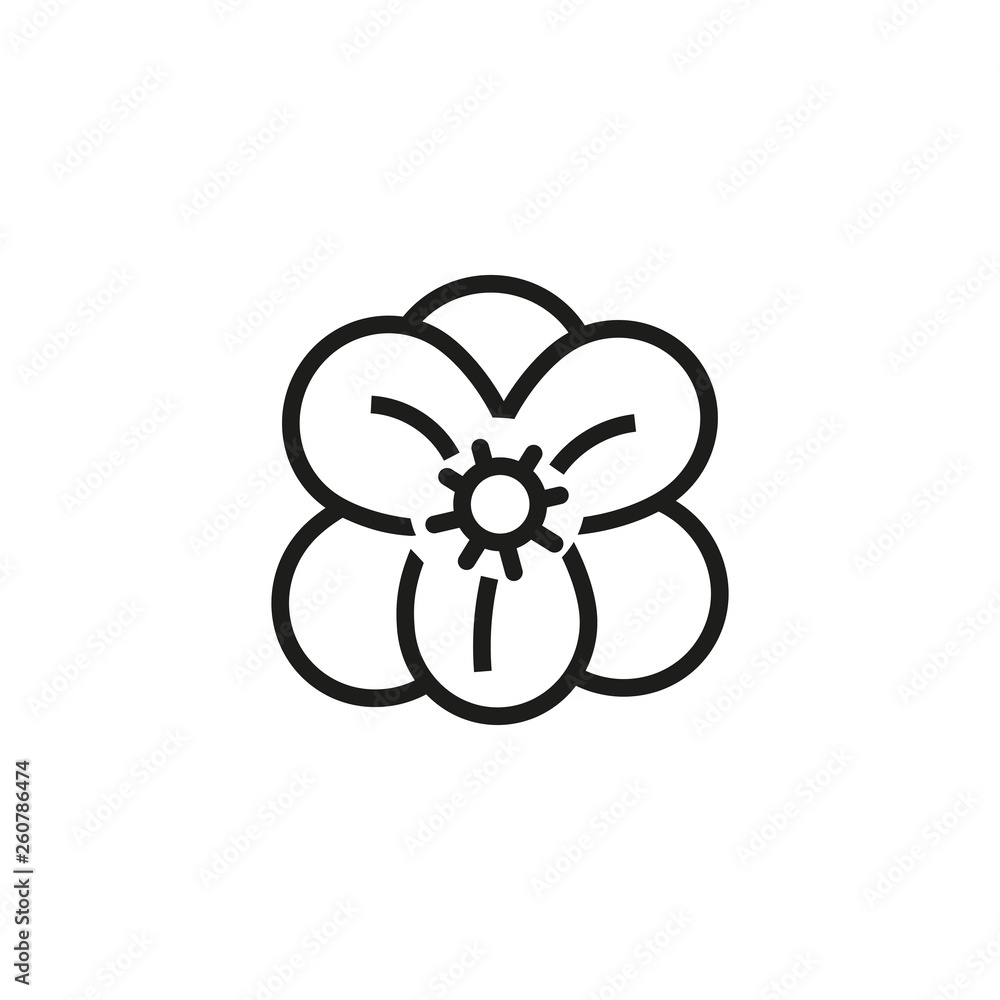 Wall mural Cherry flower line icon