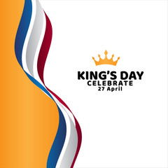 Obraz premium King's Day Celebrate Vector Template Design Illustration